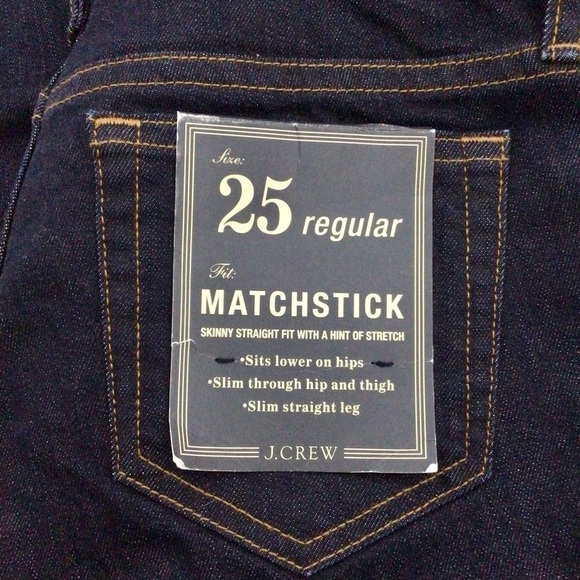 J. Crew Matchstick Skinny Straight Dark Wash Jeans - Size 25 Regul… - Picture 7 of 11